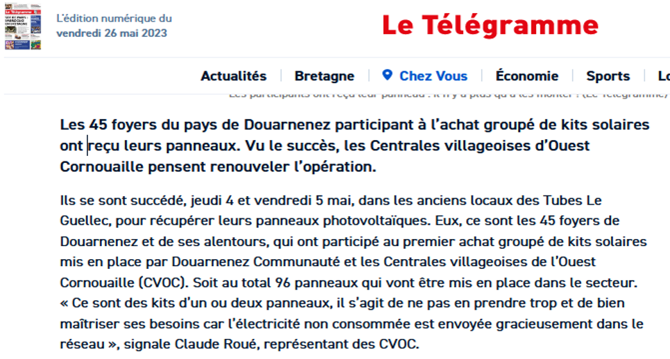Article du Télégramme