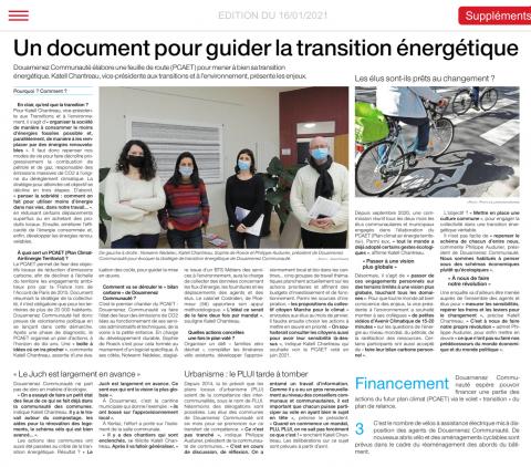 Article de Ouest France, édition du 16/01/2021